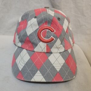 Chicago Cubs '47 Brand Womens Pink White Argyle Adjustable Baseball Hat Cap